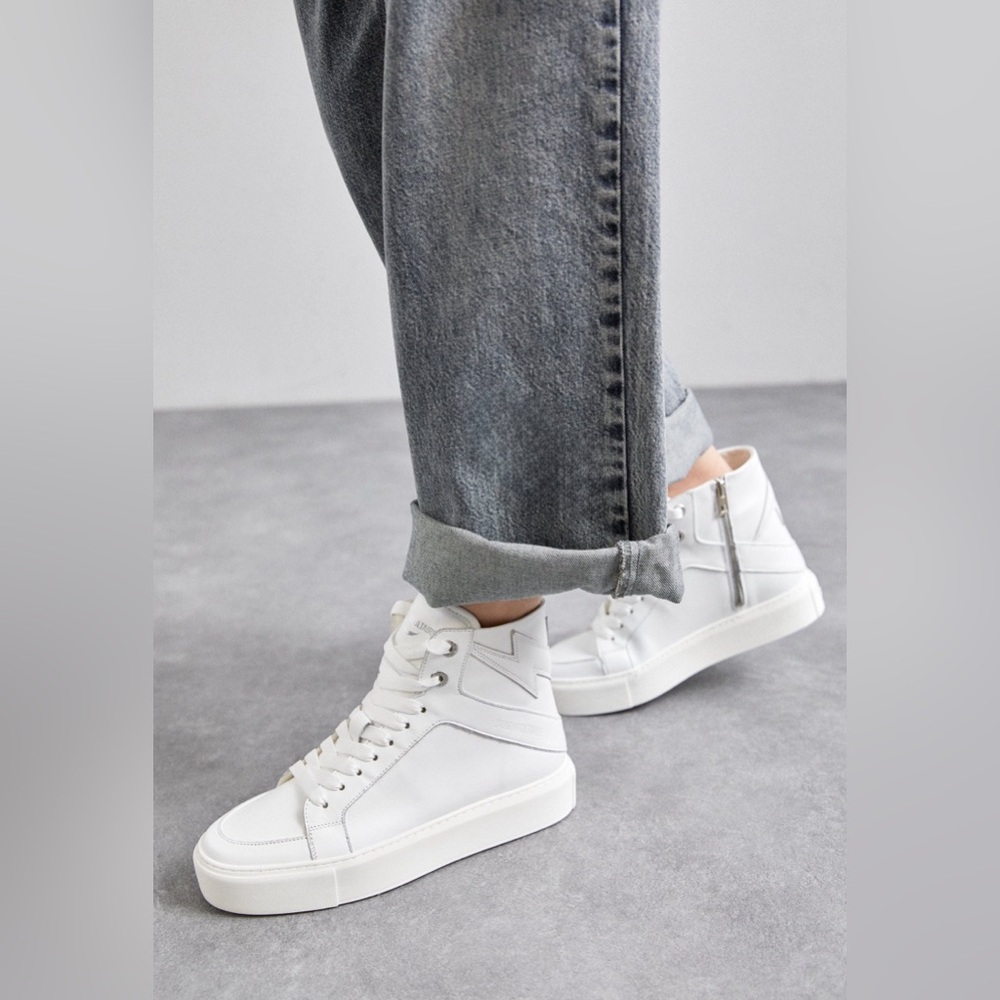 Zadig & Voltaire High Flash Lace Up White High Tops Sneakers Size 9